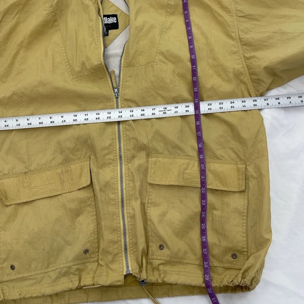Womens Vintage Butter Yellow Gorpcore Utility Windbreaker technical Jacket Large